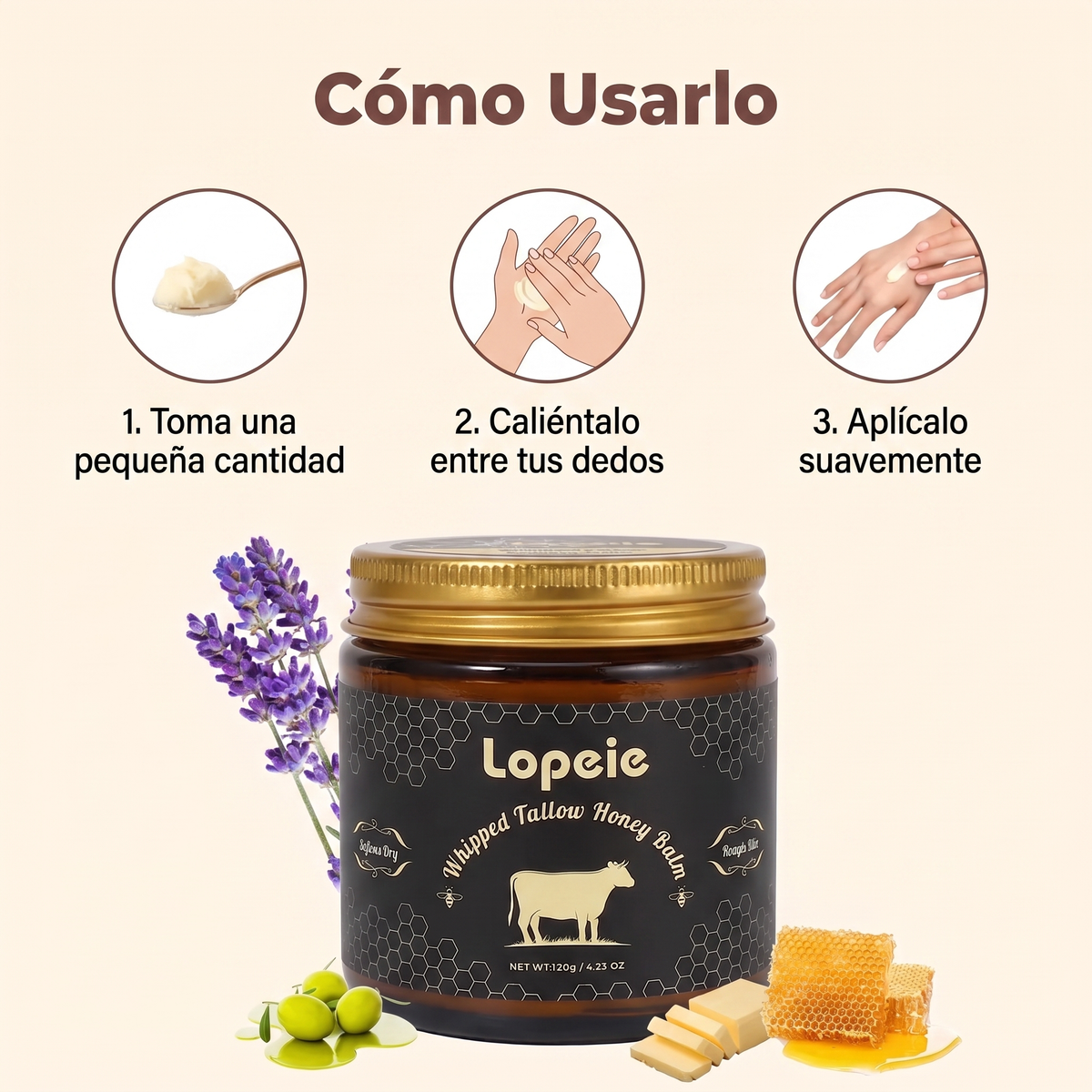 Soralise™ Bálsamo de Sebo de Res con Miel